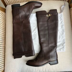 Jimmy Choo Brown Leather Riding Boots | 36
